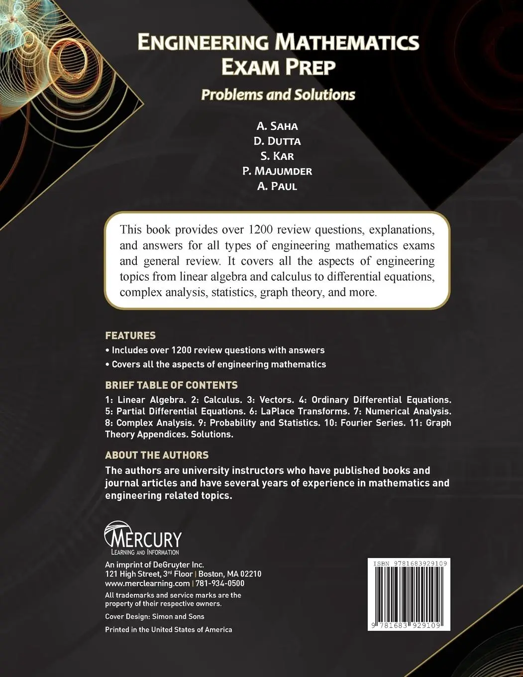 Rückseite: 9781683929109 | Engineering Mathematics Exam Prep | Problems and Solutions | A. Saha