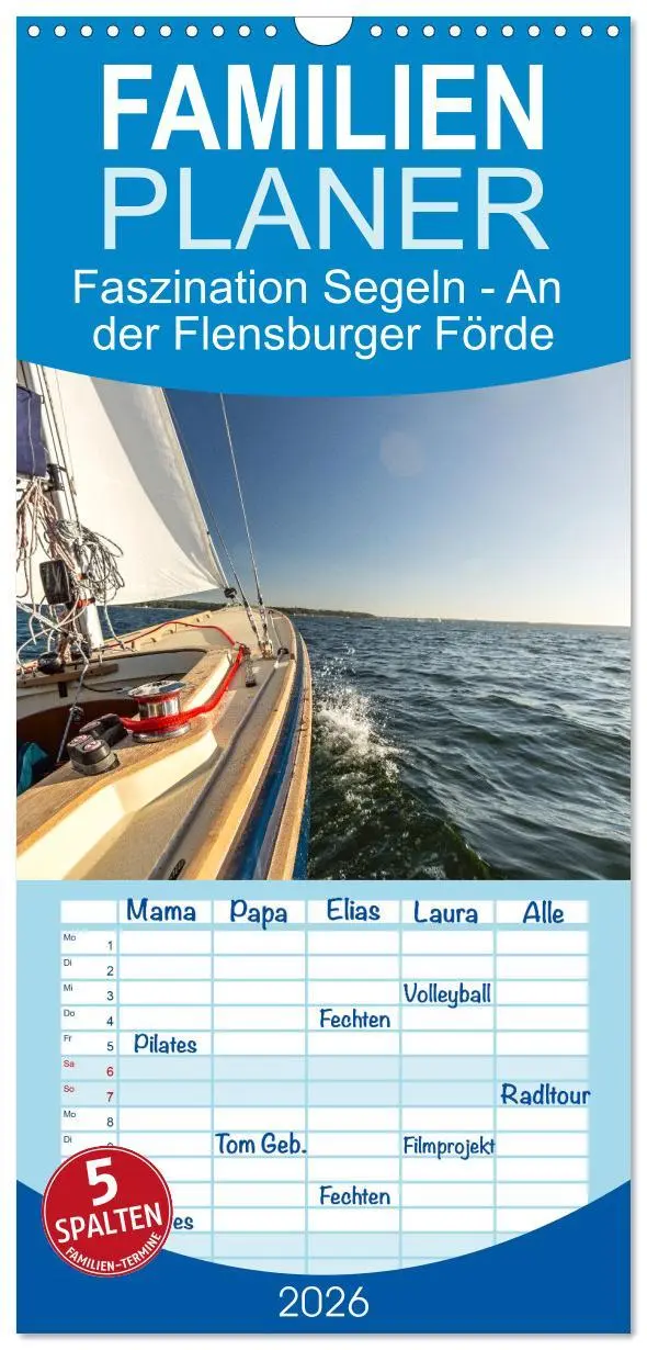 Cover: 9783516649109 | Familienplaner 2026 - Faszination Segeln - An der Flensburger Förde...