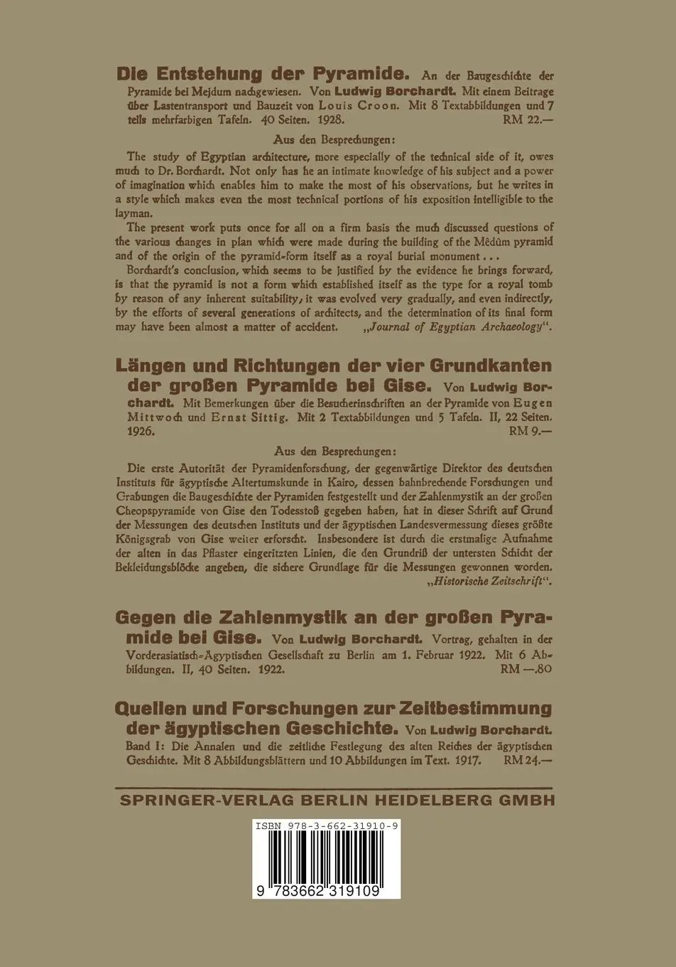 Rückseite: 9783662319109 | Quellen und Studien ¿ur Geschichte der Mathematik Astronomie und...