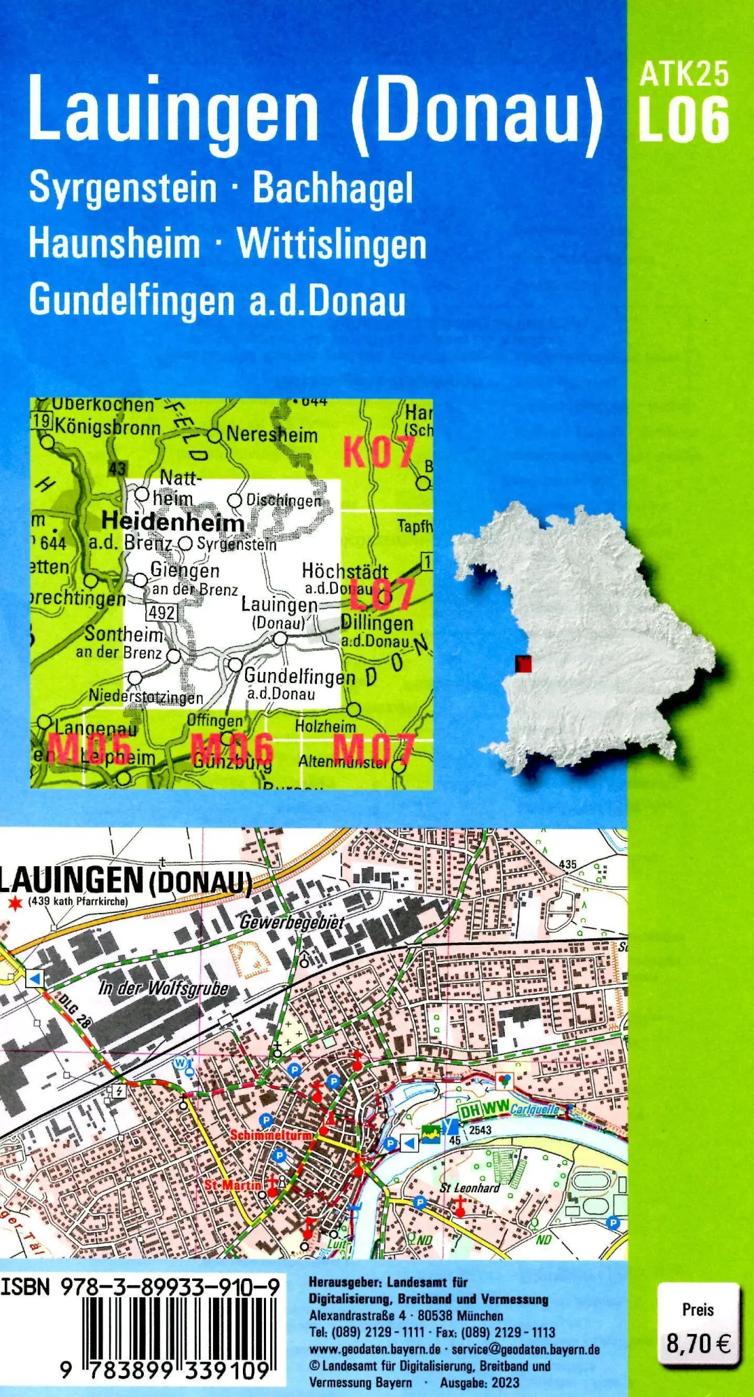 Bild: 9783899339109 | ATK25-L06 Lauingen (Donau) (Amtliche Topographische Karte 1:25000)