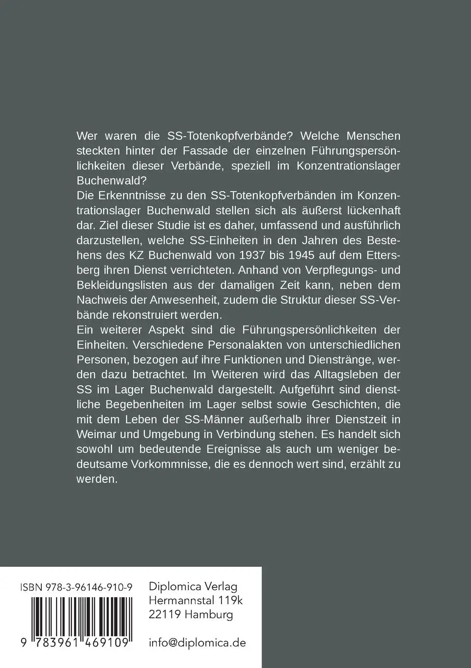 Rückseite: 9783961469109 | Die SS-Totenkopfverbände im Konzentrationslager Buchenwald | Grimm