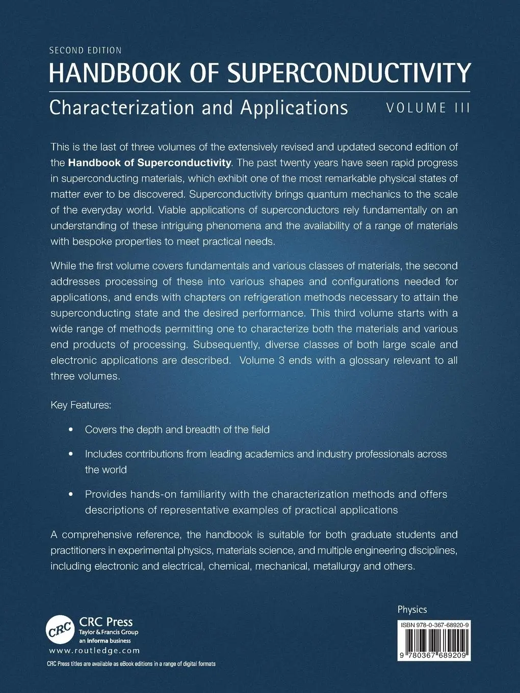 Rückseite: 9780367689209 | Handbook of Superconductivity | David A. Cardwell (u. a.) | Buch