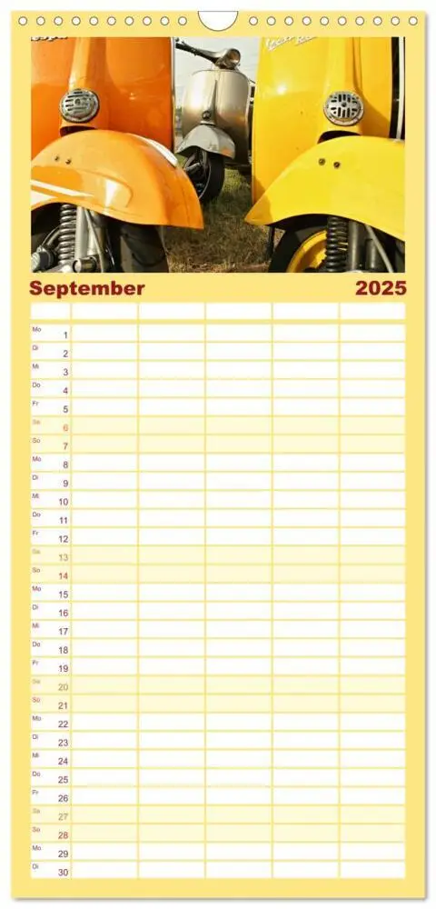 Bild: 9783457099209 | Familienplaner 2025 - Vespa Liebe mit 5 Spalten (Wandkalender, 21 x...
