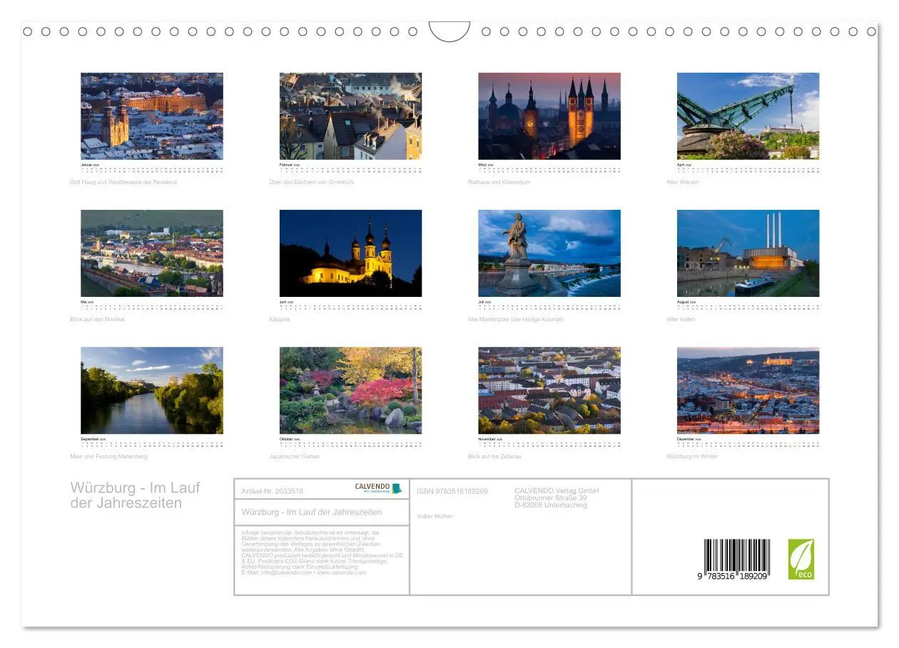 Bild: 9783516189209 | Würzburg - Im Lauf der Jahreszeiten (Wandkalender 2026 DIN A3...