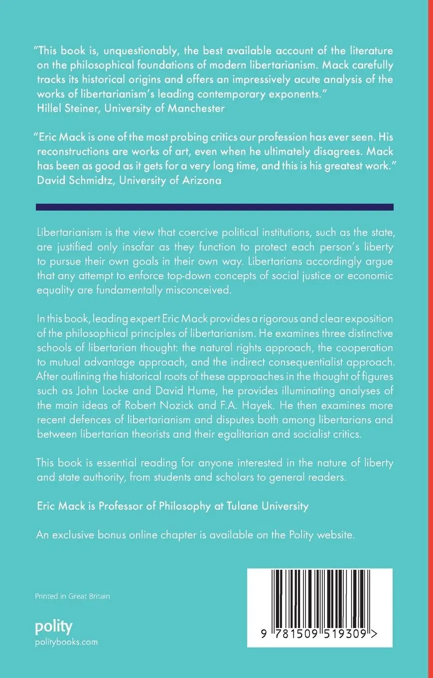 Rückseite: 9781509519309 | Libertarianism | Eric Mack | Taschenbuch | 176 S. | Englisch | 2018