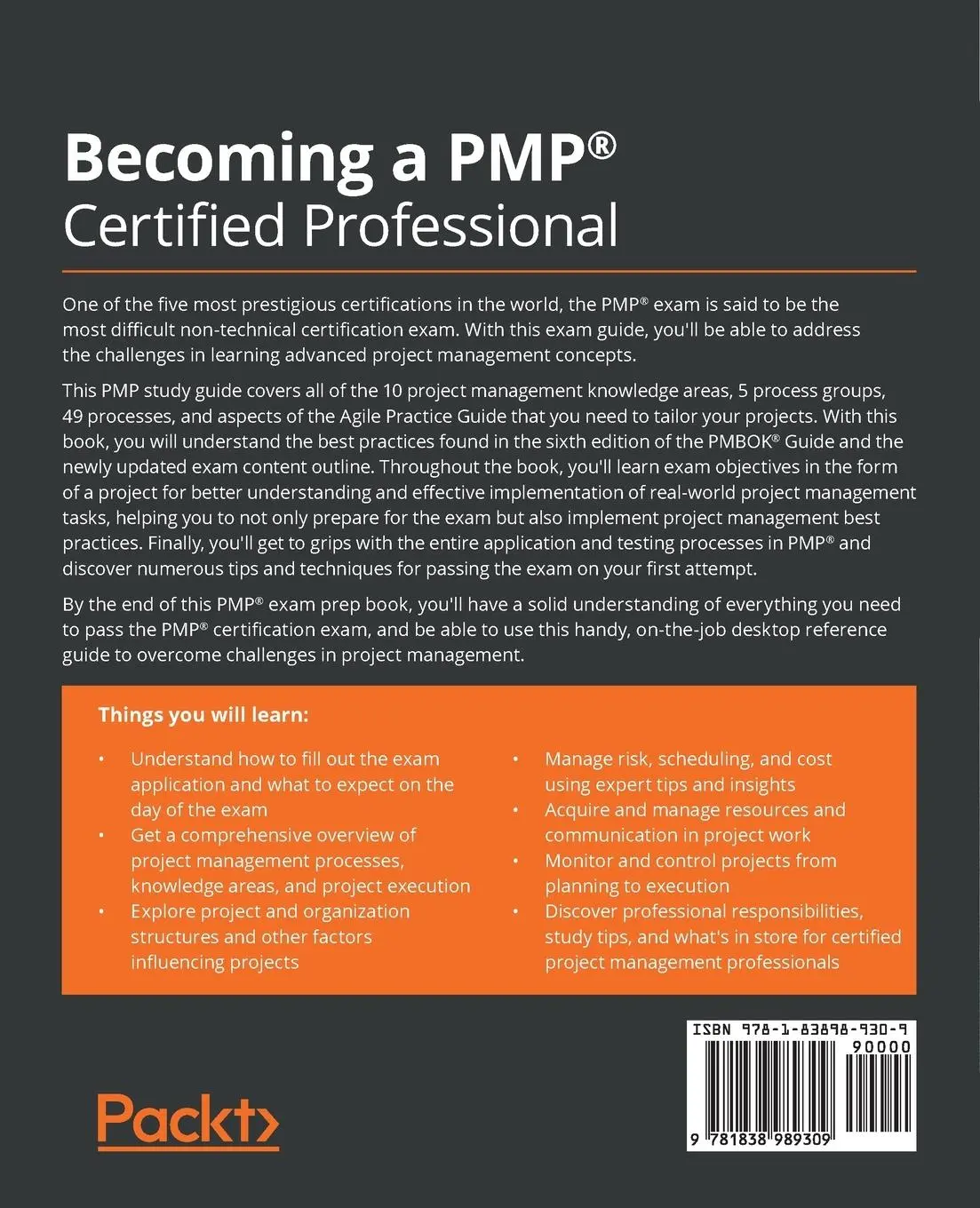 Rückseite: 9781838989309 | Becoming a PMP® Certified Professional | J. Ashley Hunt | Taschenbuch