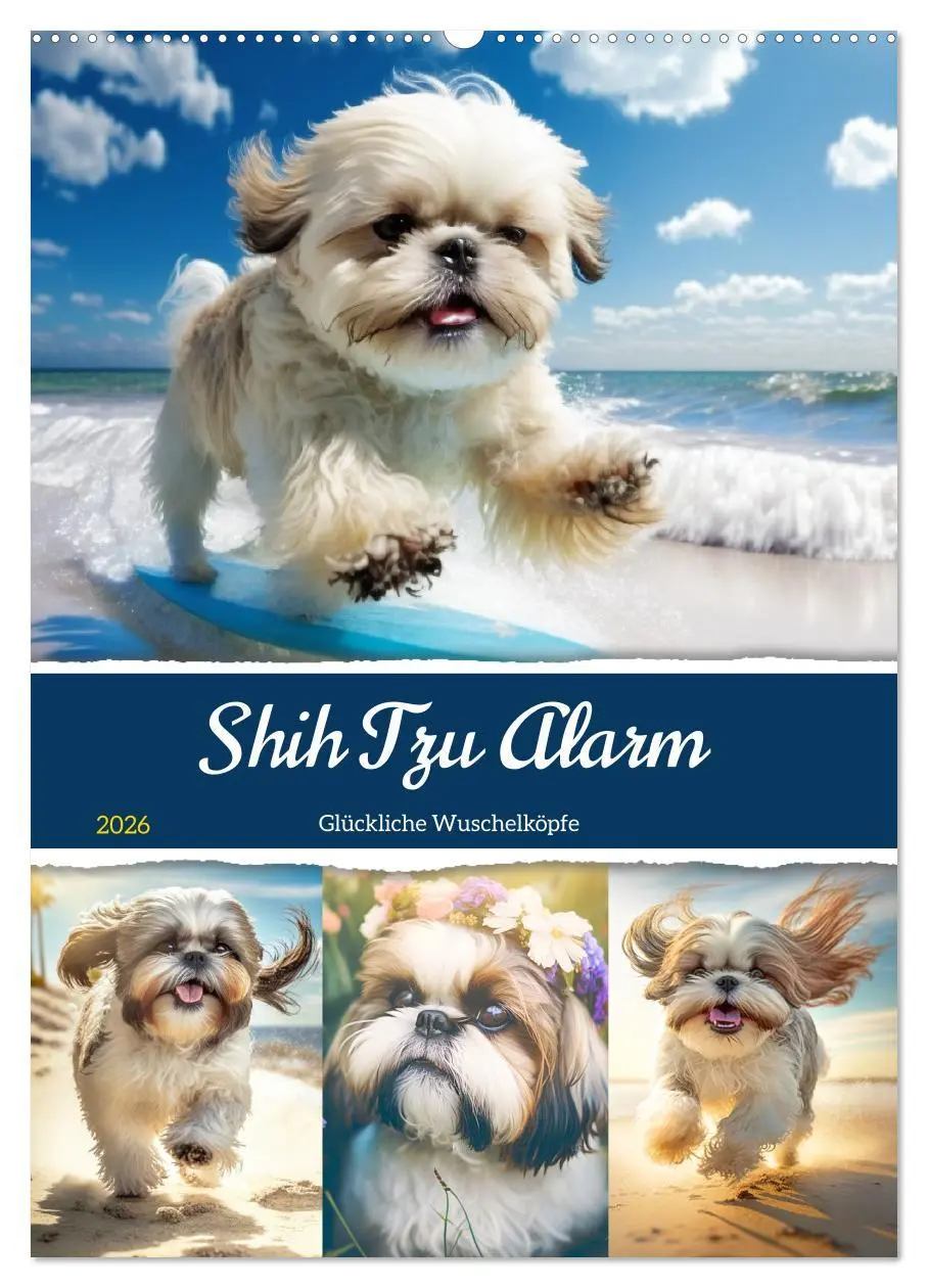 Cover: 9783516319309 | Shih Tzu Alarm. Glückliche Wuschelköpfe (Wandkalender 2026 DIN A2...
