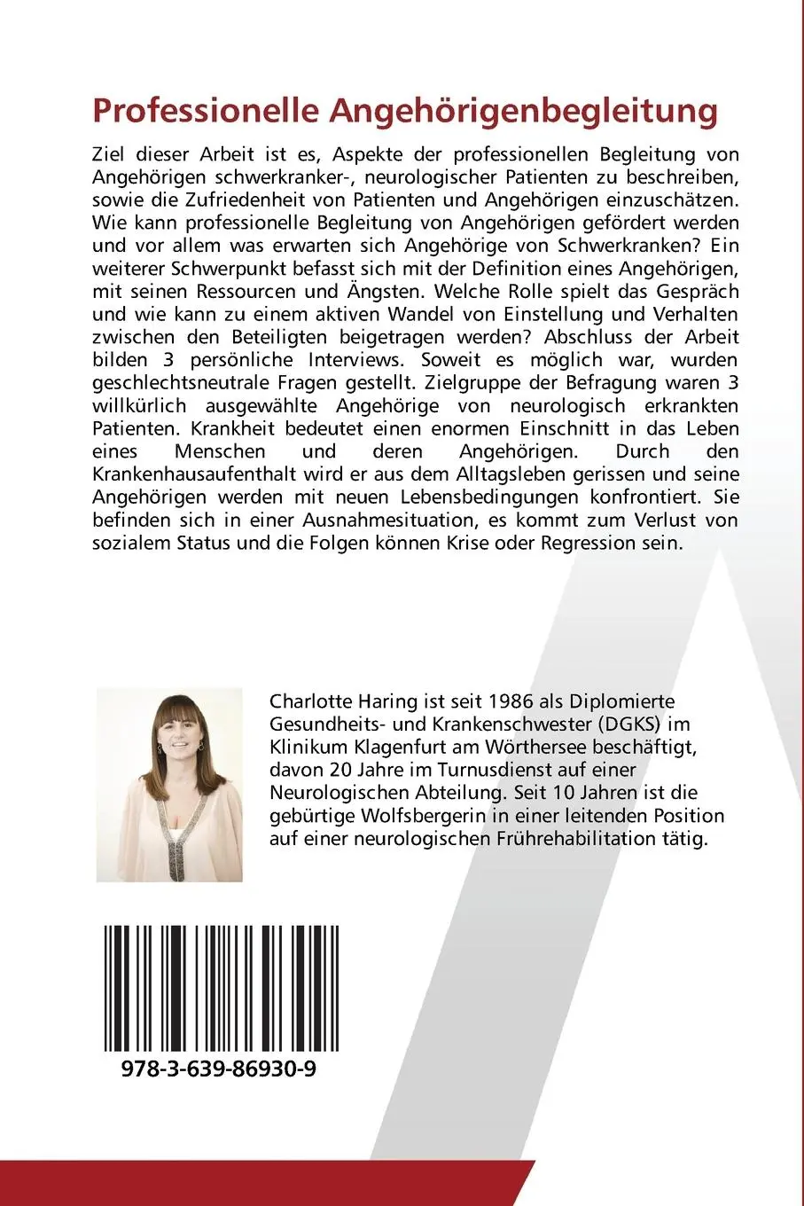 Rückseite: 9783639869309 | Professionelle Angehörigenbegleitung | Charlotte Haring | Taschenbuch