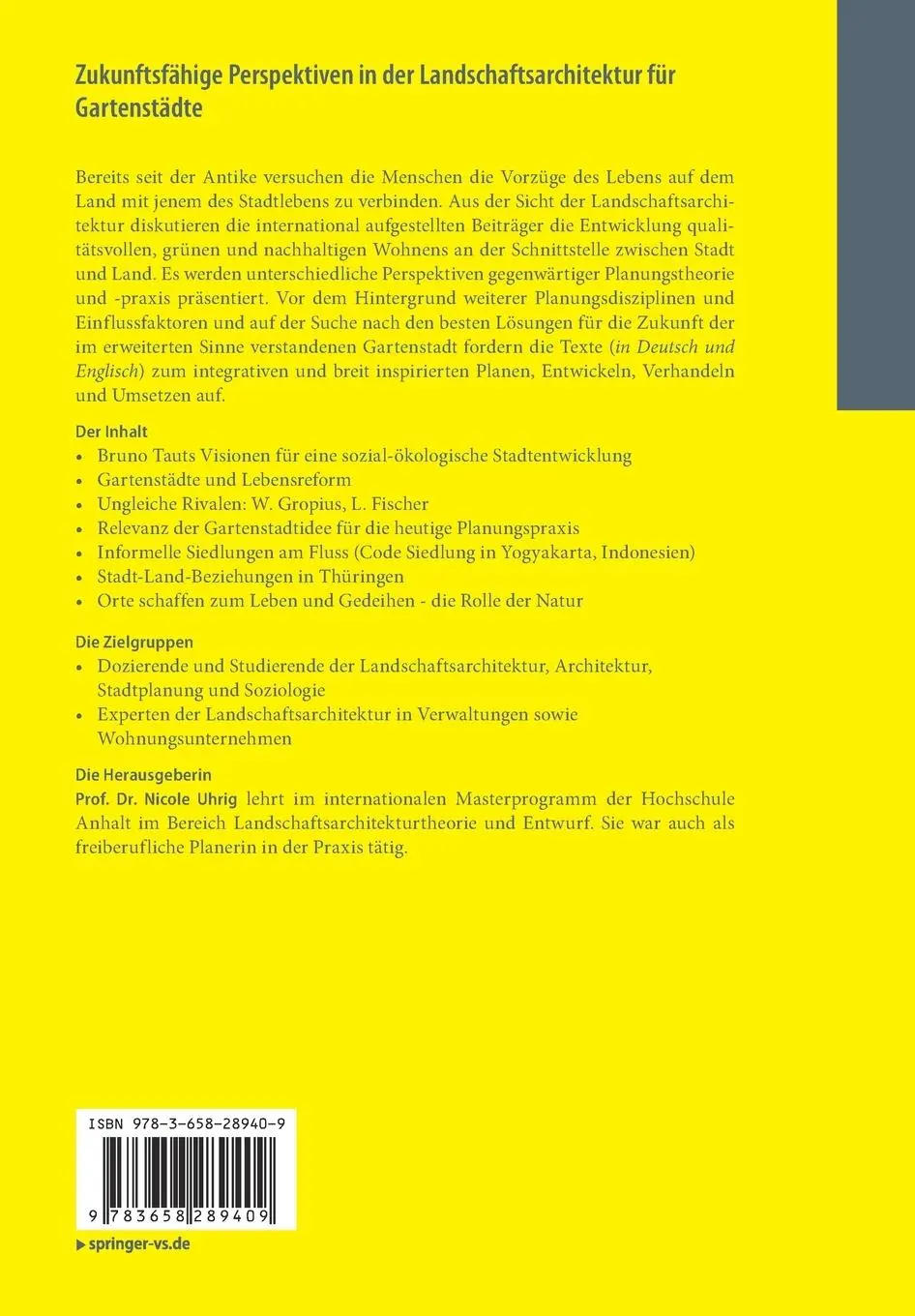 Rückseite: 9783658289409 | Zukunftsfähige Perspektiven in der Landschaftsarchitektur für...