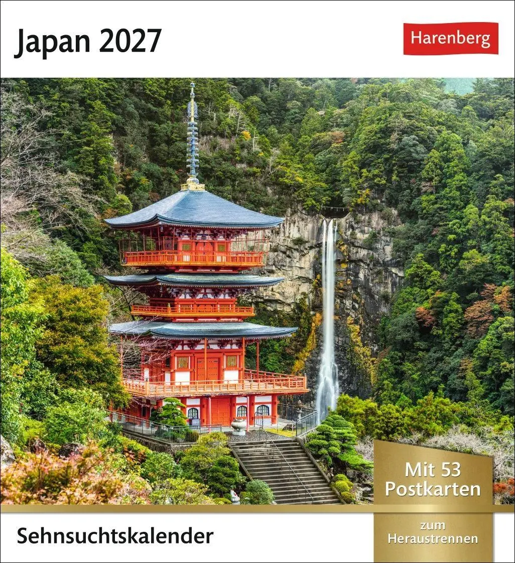 Cover: 9783840039409 | Japan Sehnsuchtskalender 2027 - Wochenkalender mit 53 Postkarten