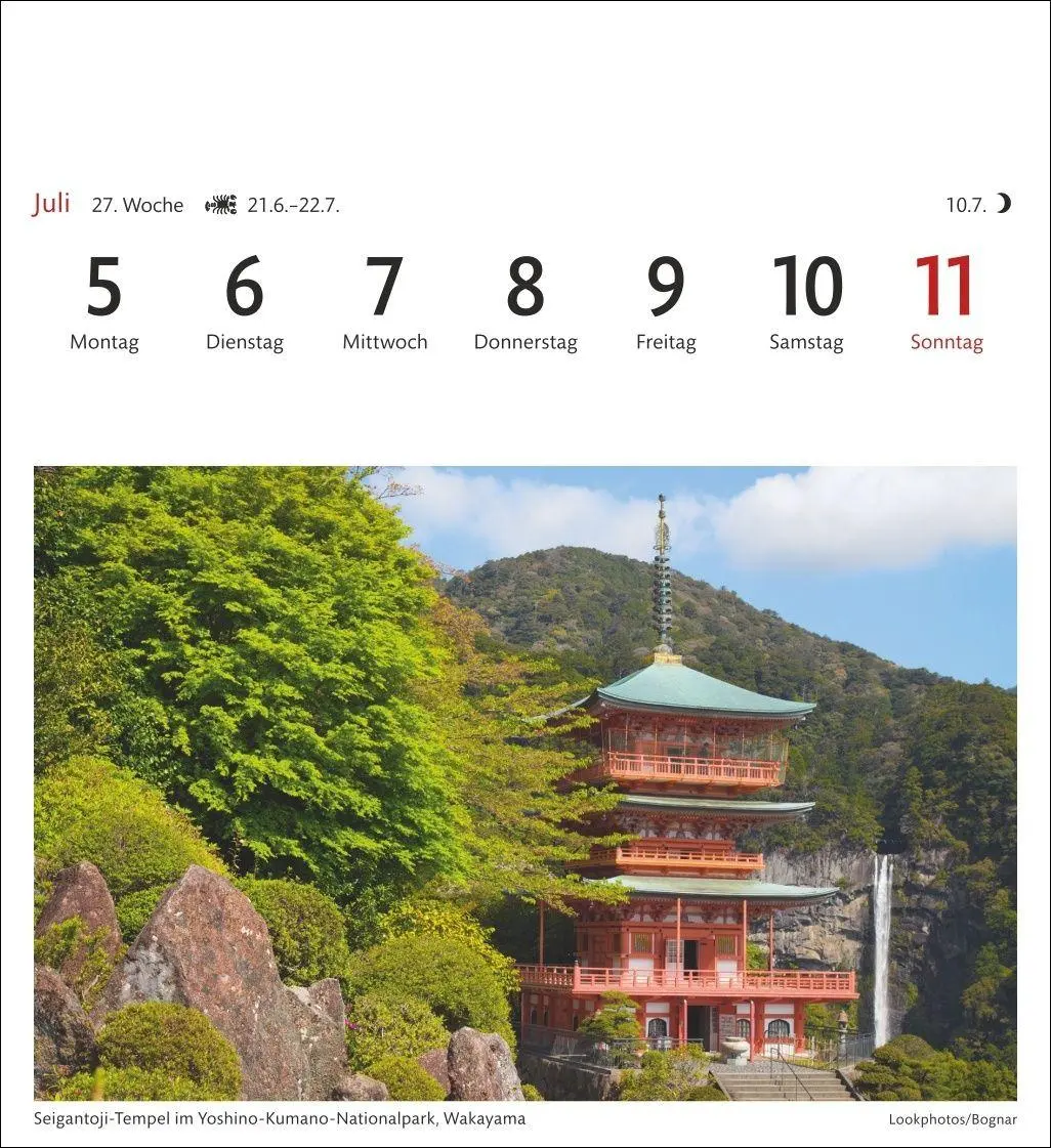 Bild: 9783840039409 | Japan Sehnsuchtskalender 2027 - Wochenkalender mit 53 Postkarten