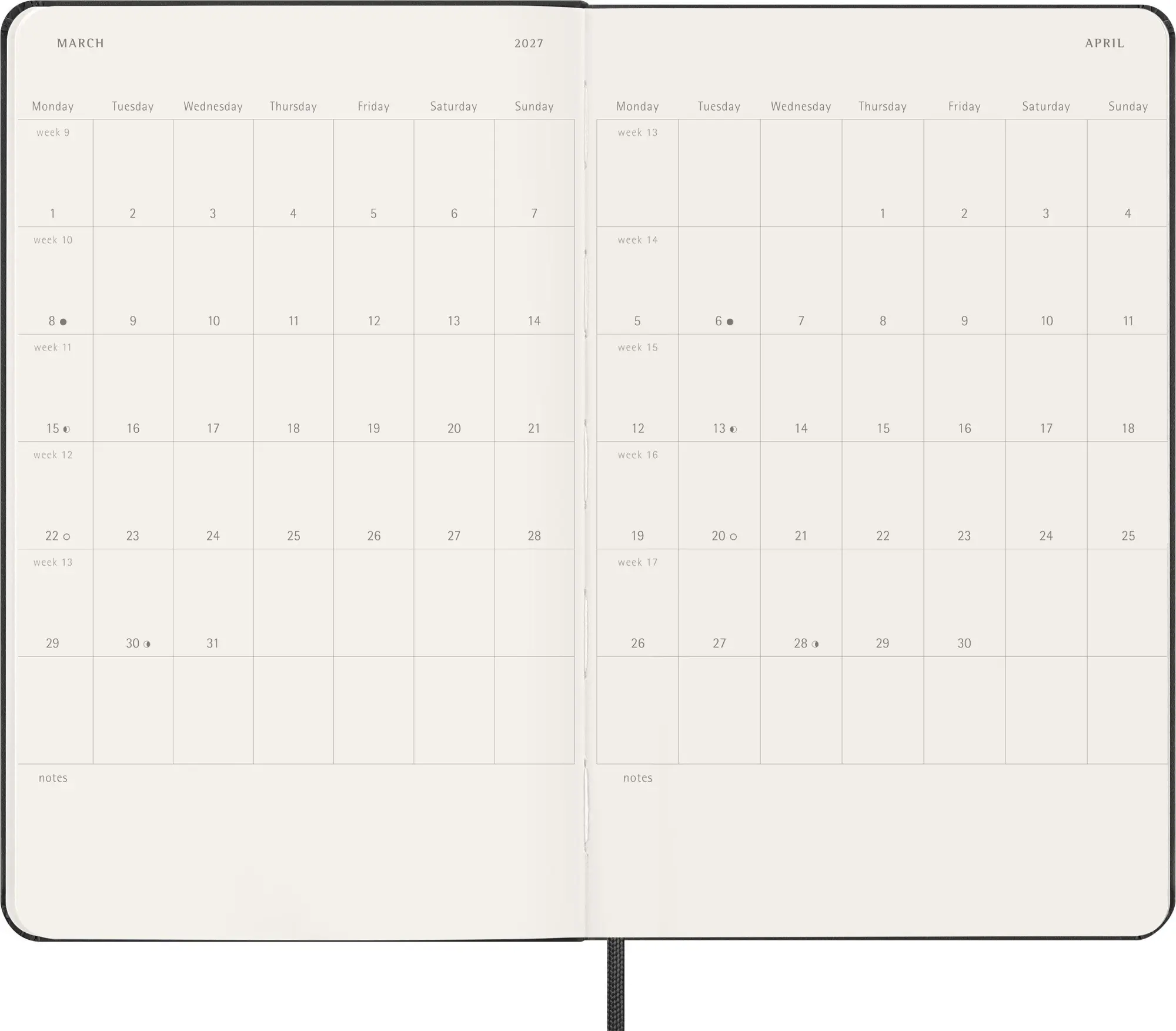 Bild: 8056999279509 | Moleskine 12 Monate Wochen Notizkaledner 2027, Large/A5, 1 Wo = 1...