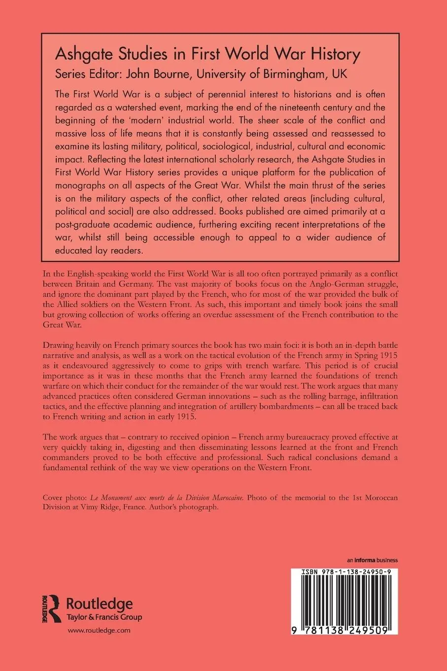 Rückseite: 9781138249509 | Early Trench Tactics in the French Army | Jonathan Krause | Buch