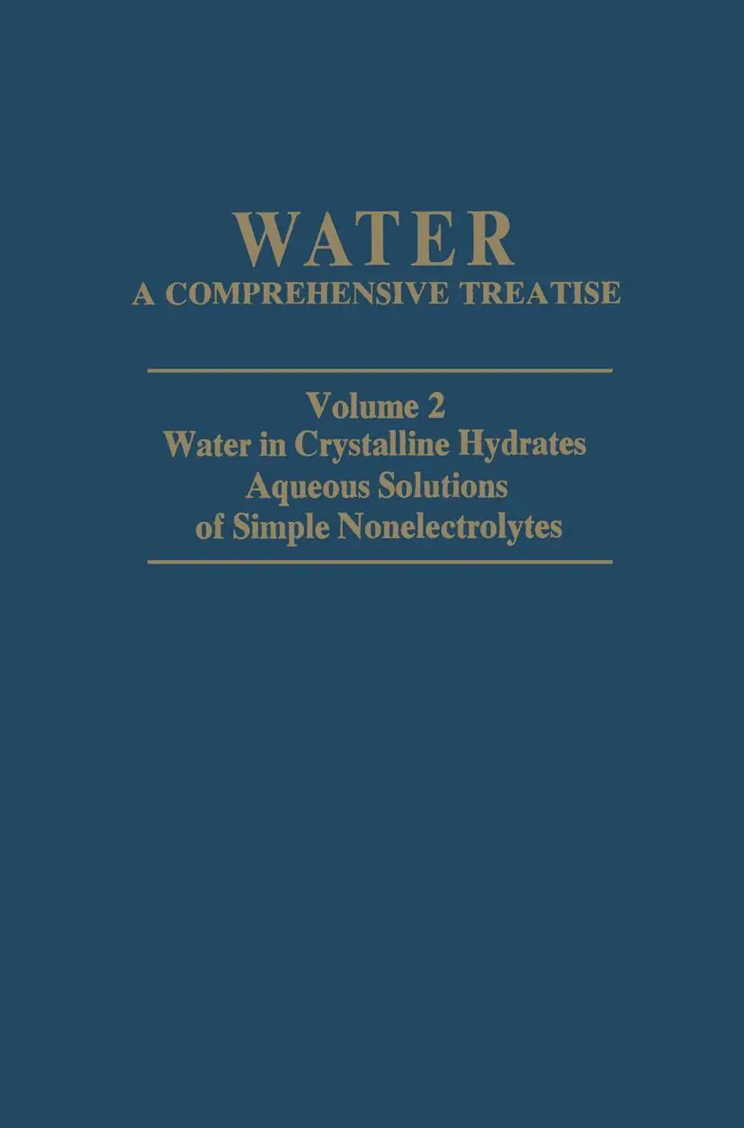 Cover: 9781475769609 | Water in Crystalline Hydrates Aqueous Solutions of Simple...