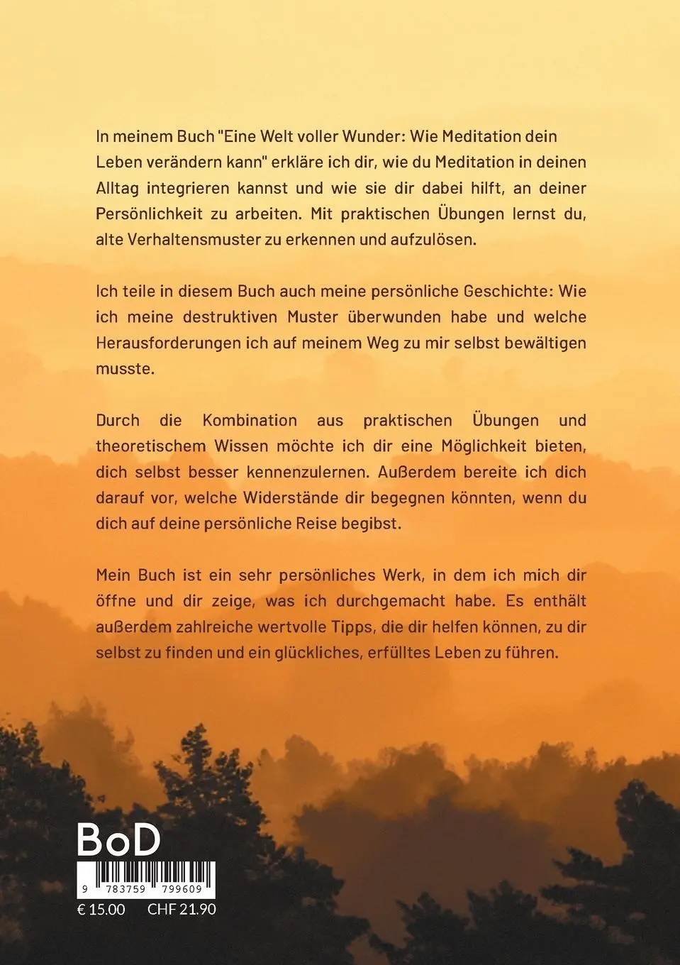 Rückseite: 9783759799609 | Eine Welt voller Wunder | Wie Meditation dein Leben verändern kann