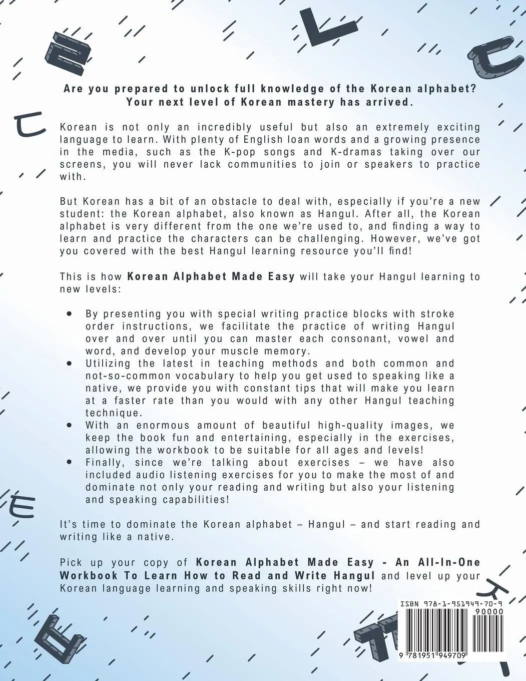 Rückseite: 9781951949709 | Korean Alphabet Made Easy | Lingo Mastery | Taschenbuch | Englisch