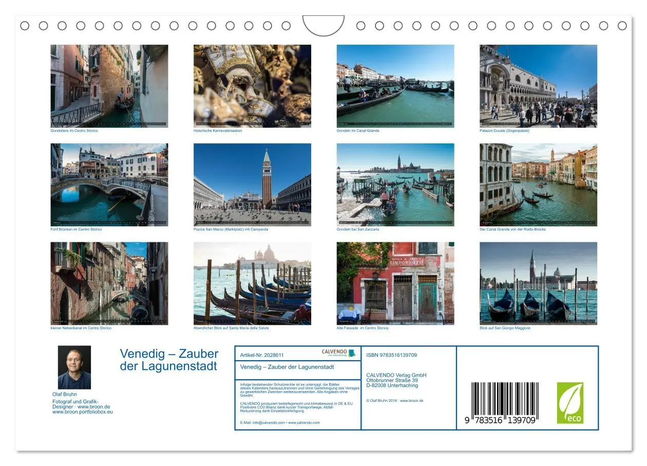 Bild: 9783516139709 | Venedig - Zauber der Lagunenstadt (Wandkalender 2026 DIN A4 quer),...