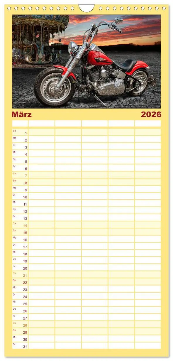 Bild: 9783516519709 | Familienplaner 2026 - Motorrad-Träume - Chopper und Custombikes mit...