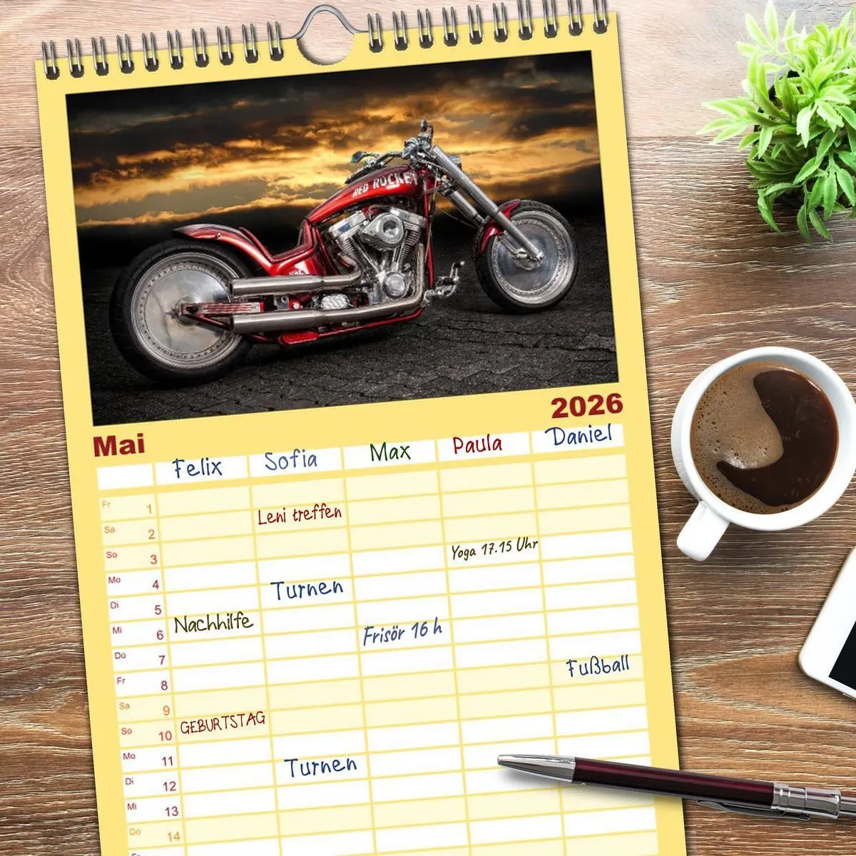 Bild: 9783516519709 | Familienplaner 2026 - Motorrad-Träume - Chopper und Custombikes mit...