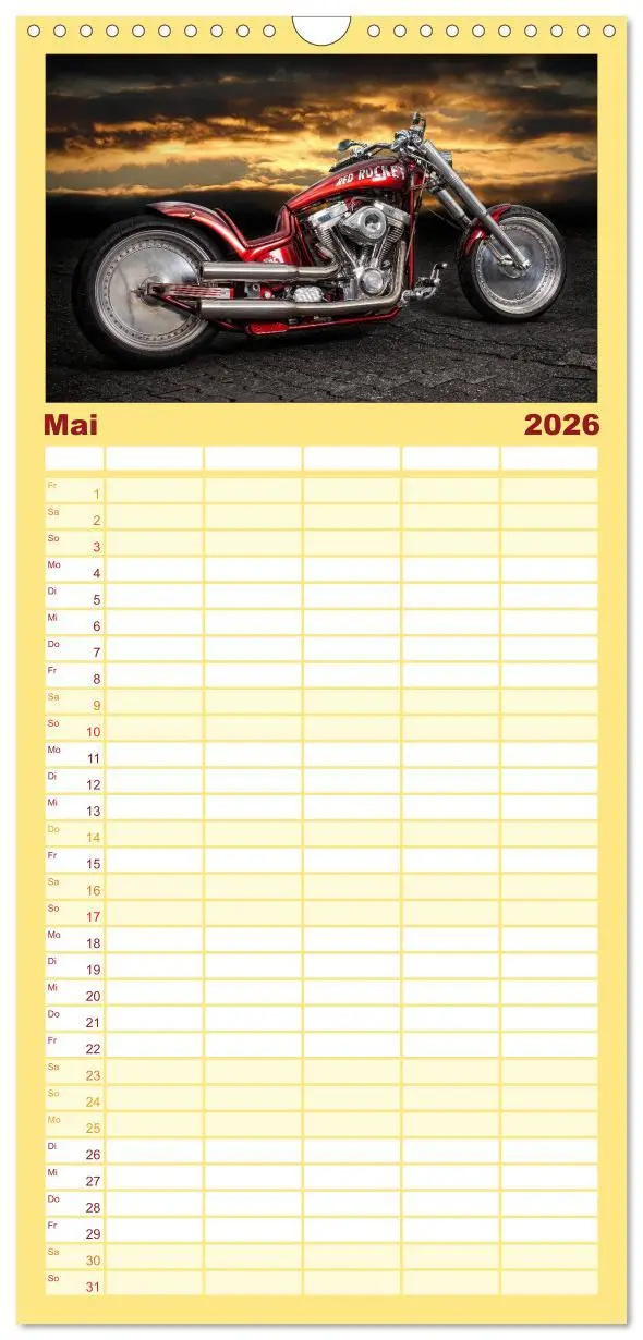 Bild: 9783516519709 | Familienplaner 2026 - Motorrad-Träume - Chopper und Custombikes mit...