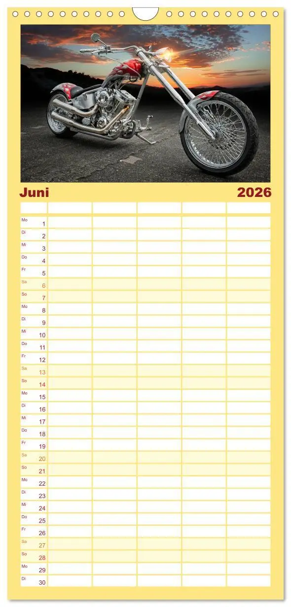 Bild: 9783516519709 | Familienplaner 2026 - Motorrad-Träume - Chopper und Custombikes mit...