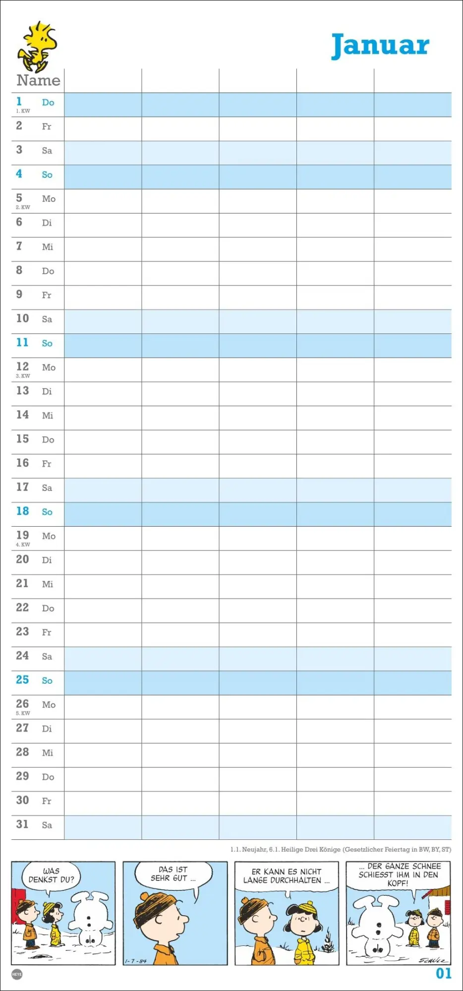 Bild: 9783756409709 | Peanuts Familienplaner 2026 | Heye | Kalender | Familienplaner Athesia