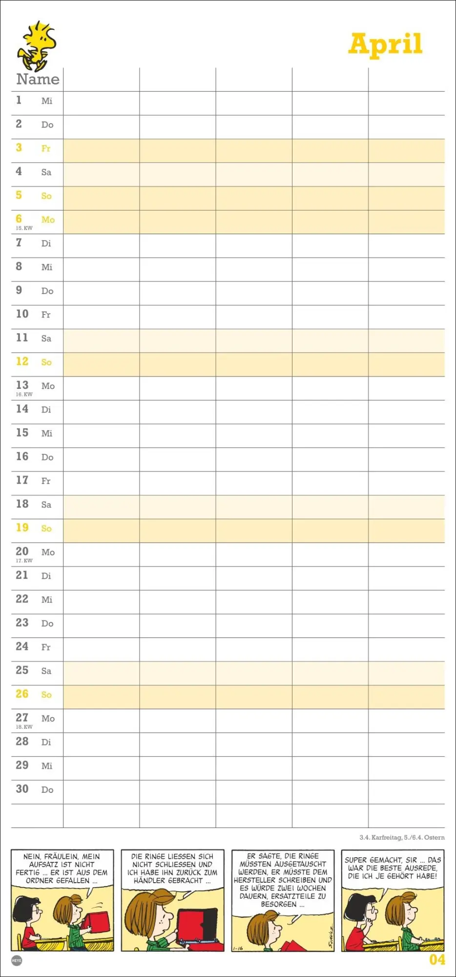 Bild: 9783756409709 | Peanuts Familienplaner 2026 | Heye | Kalender | Familienplaner Athesia