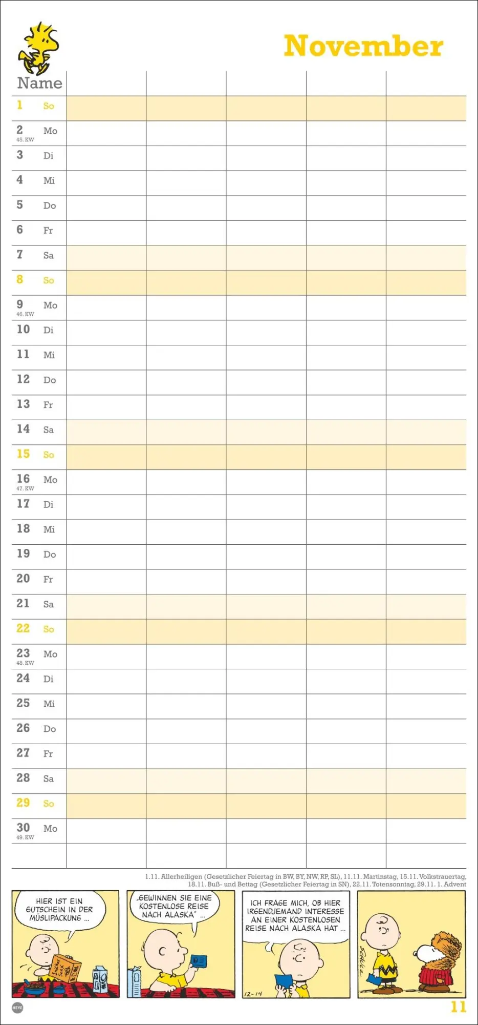 Bild: 9783756409709 | Peanuts Familienplaner 2026 | Heye | Kalender | Familienplaner Athesia