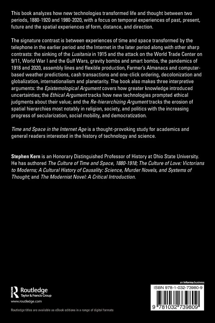 Rückseite: 9781032739809 | Time and Space in the Internet Age | Stephen Kern | Taschenbuch | 2024