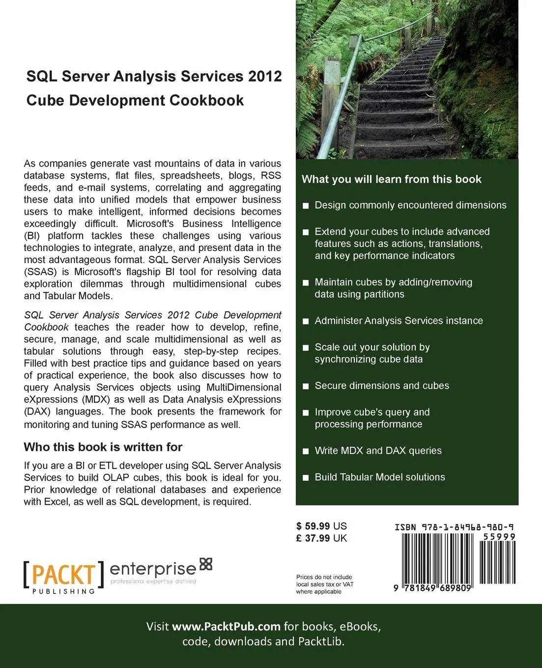 Rückseite: 9781849689809 | SQL Server Analysis Services 2012 Cube Development Cookbook | Buch