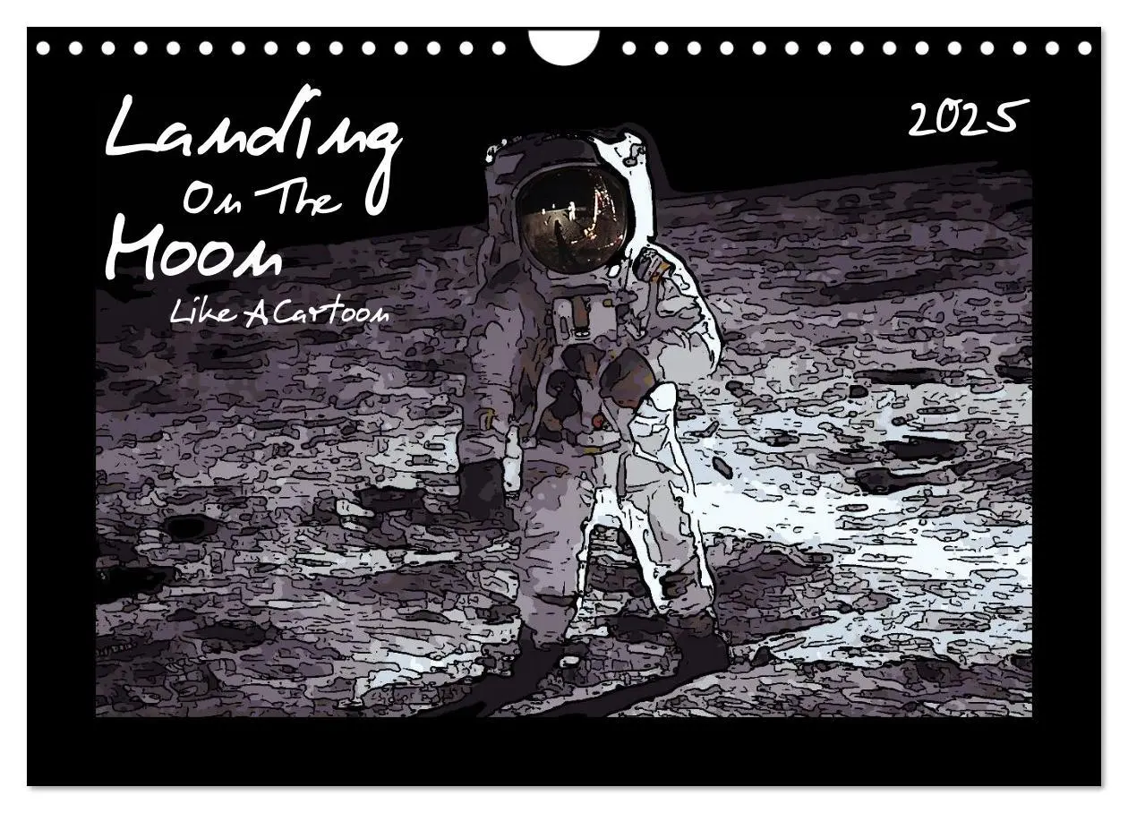 Cover: 9783435709809 | Landing On The Moon Like A Cartoon (Wandkalender 2025 DIN A4 quer),...