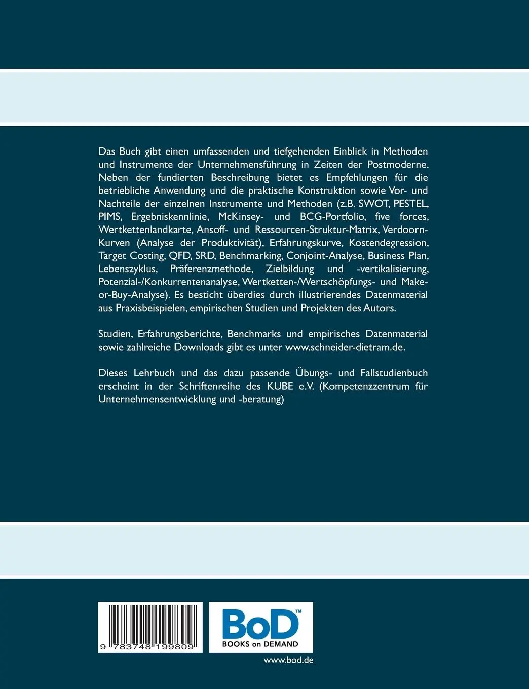 Rückseite: 9783748199809 | Unternehmensführung Instrumente für das Management in der Postmoderne