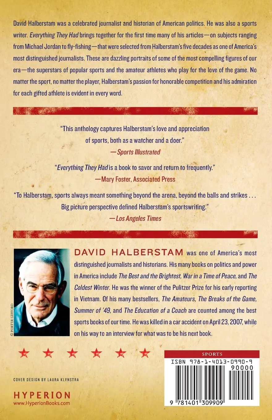 Rückseite: 9781401309909 | Everything They Had | Sports Writing from David Halberstam | Buch