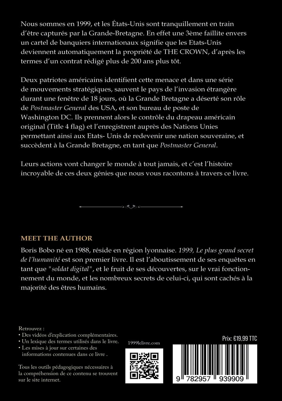 Rückseite: 9782957939909 | 1999, le plus grand secret de l'humanité. | Boris Bobo | Taschenbuch