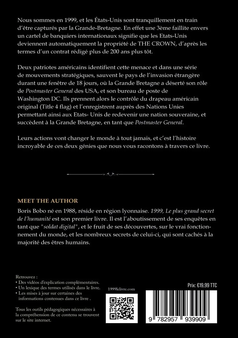 Rückseite: 9782957939909 | 1999, le plus grand secret de l'humanité. | Boris Bobo | Taschenbuch