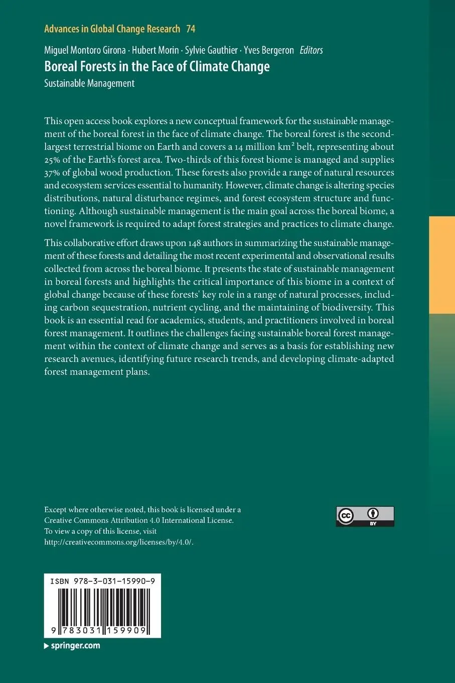 Rückseite: 9783031159909 | Boreal Forests in the Face of Climate Change | Sustainable Management