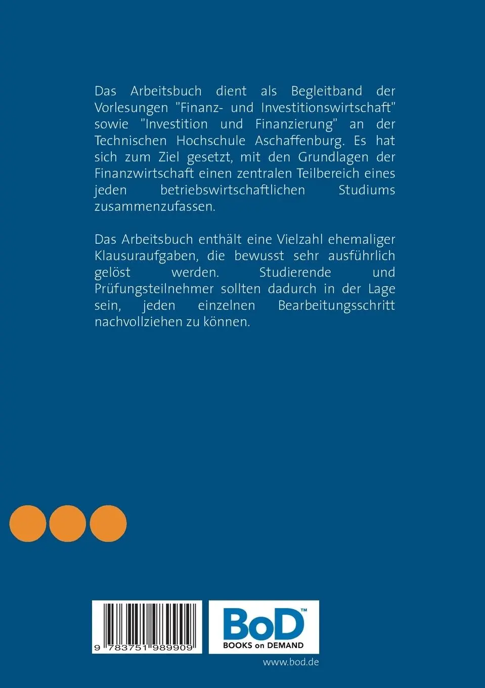 Rückseite: 9783751989909 | Einführung in das Finanzmanagement | Finanzierung | Martin T. Schulz