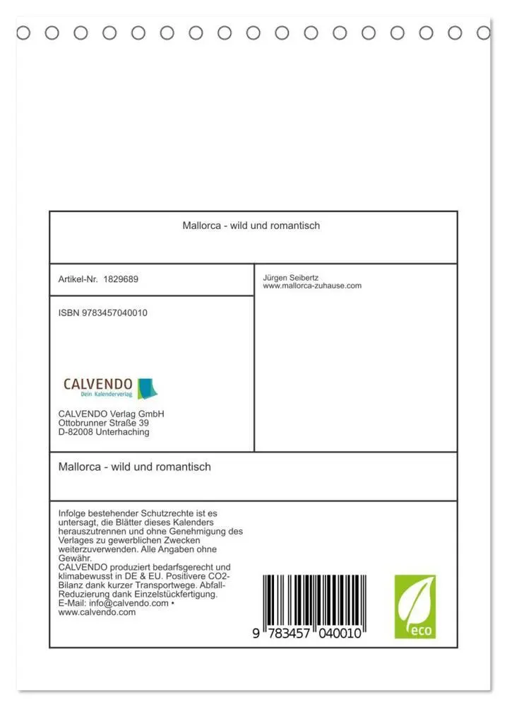 Bild: 9783457040010 | Mallorca - wild und romantisch (Tischkalender 2025 DIN A5 hoch),...