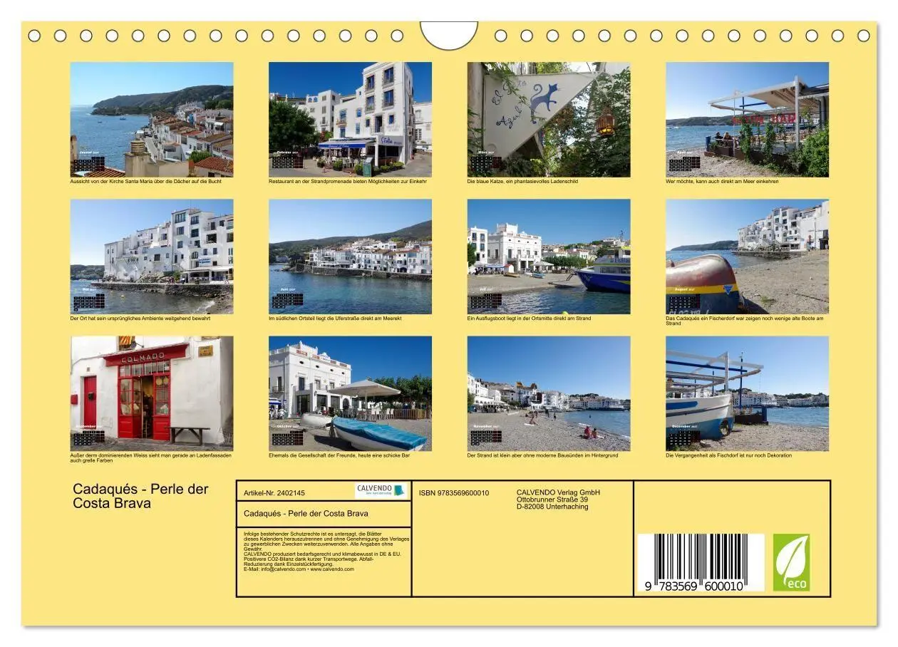 Bild: 9783569600010 | Cadaqués - Perle der Costa Brava (Wandkalender 2027 DIN A4 quer),...