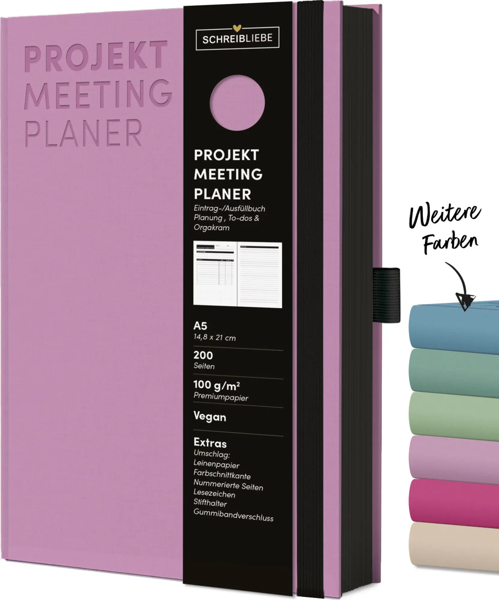 Cover: 9783731890010 | Projekt-Meeting Planer Flieder | Verlag Korsch | Buch | 200 S. | 2025