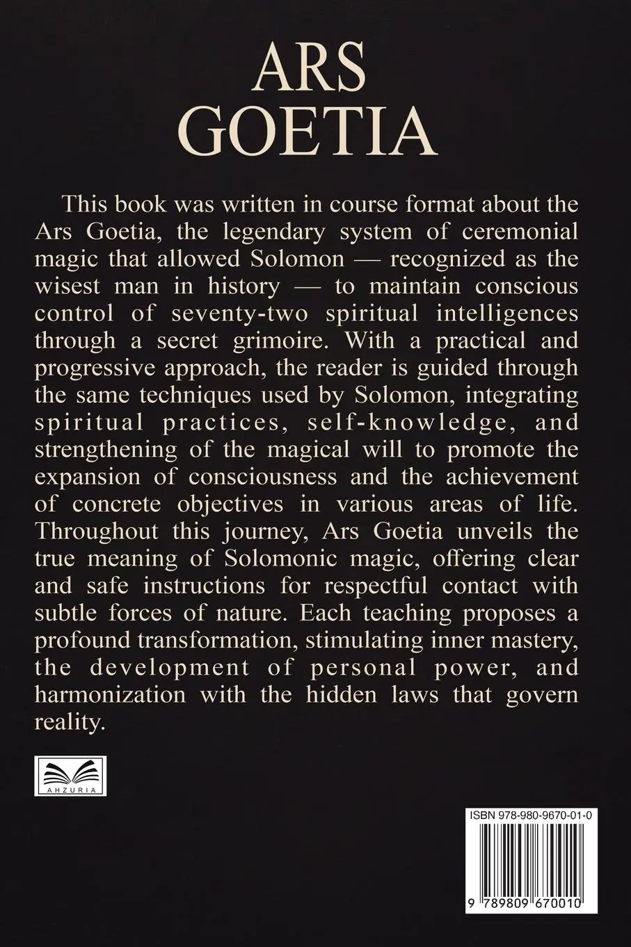 Rückseite: 9789809670010 | Ars Goetia | The Magical Grimoire of Solomon | Jareth M. Cole | Buch