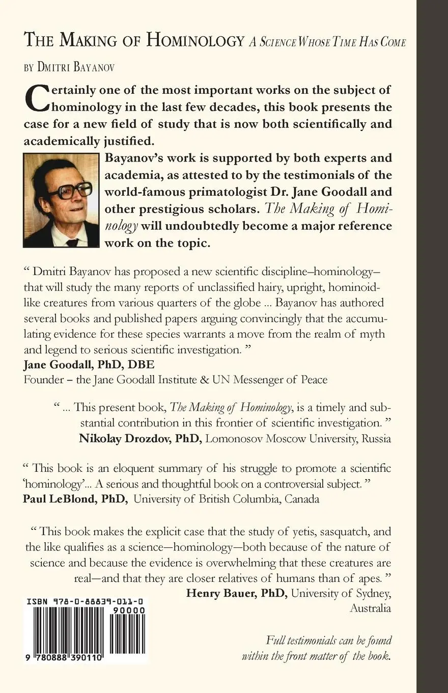 Rückseite: 9780888390110 | The Making of Hominology | A Science Whose Time Has Come | Bayanov