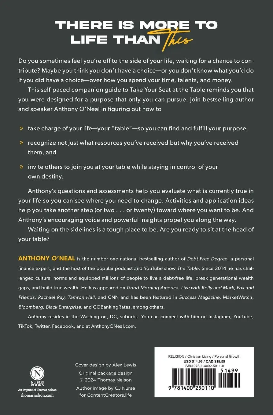 Rückseite: 9781400250110 | Take Your Seat at the Table Study Guide | Anthony O'Neal | Taschenbuch