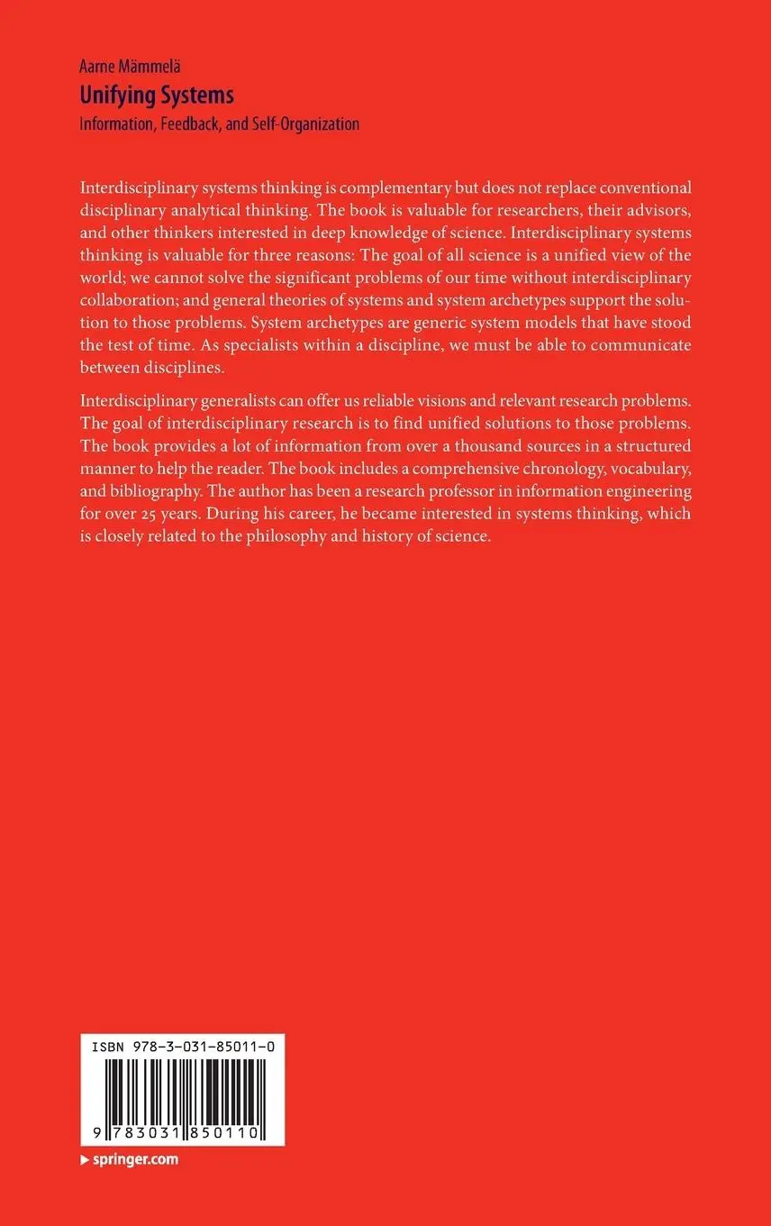 Rückseite: 9783031850110 | Unifying Systems | Information, Feedback, and Self-Organization | Buch