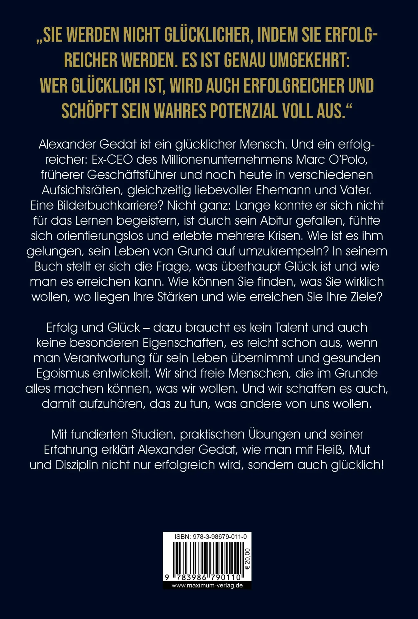 Bild: 9783986790110 | Mutig sein. Glücklich werden. | Alexander Gedat | Buch | 225 S. | 2022