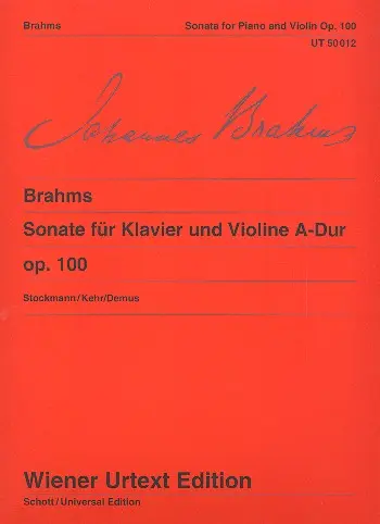 Cover: 9790500570110 | Sonata Op.100 A | Johannes Brahms | Wiener Urtext Edition | Buch