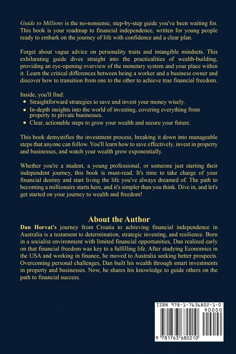 Rückseite: 9781763680210 | Guide to Millions | Dan Horvat | Taschenbuch | Englisch | 2024