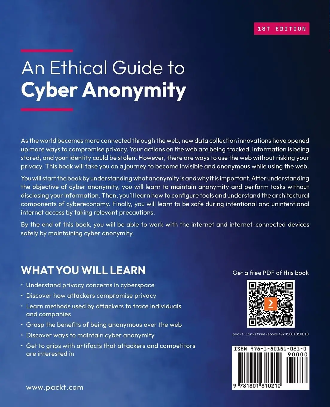 Rückseite: 9781801810210 | An Ethical Guide to Cyber Anonymity | Kushantha Gunawardana | Buch