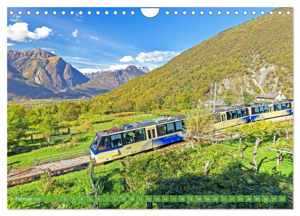 Bild: 9783457330210 | Im Zug durch Schweizer Berge (Wandkalender 2026 DIN A4 quer),...
