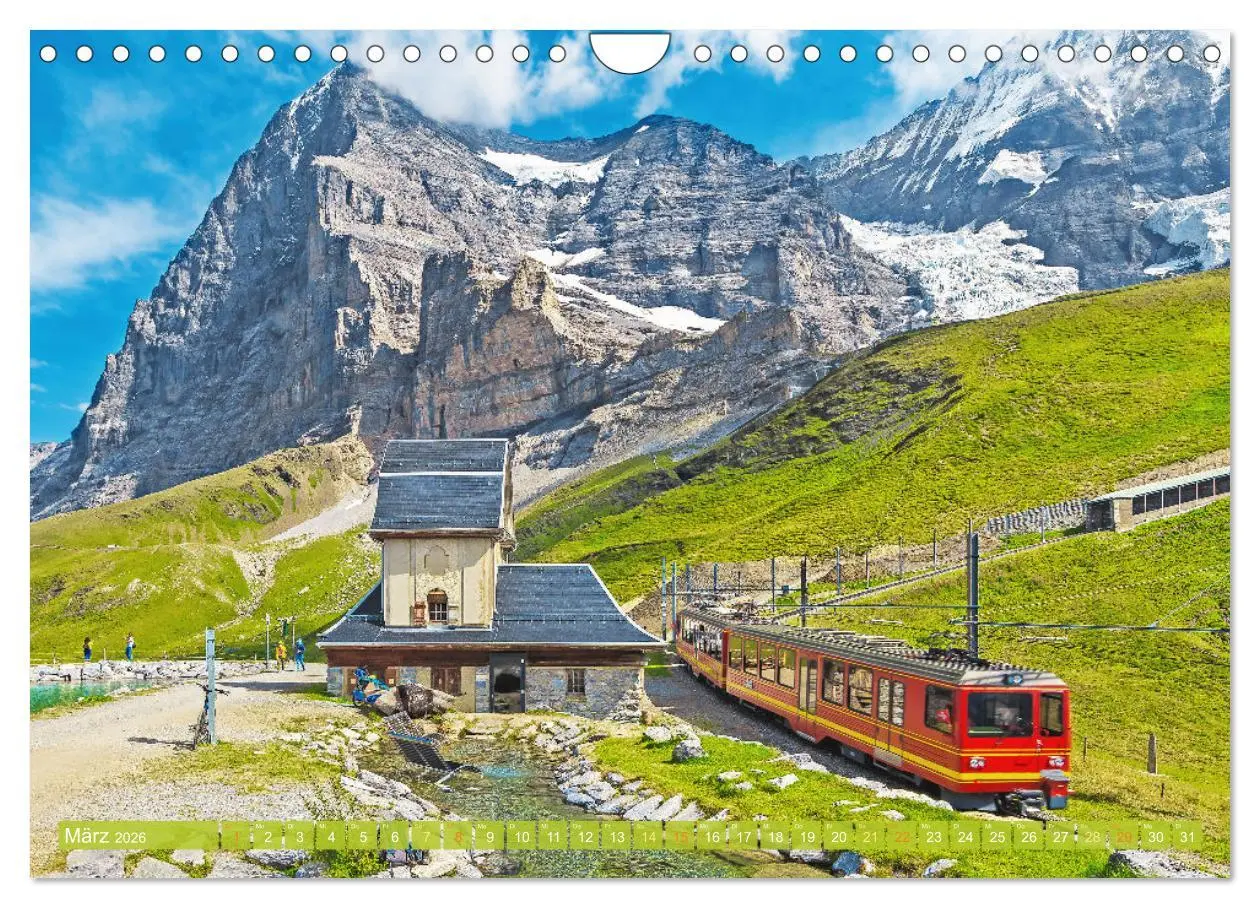 Bild: 9783457330210 | Im Zug durch Schweizer Berge (Wandkalender 2026 DIN A4 quer),...